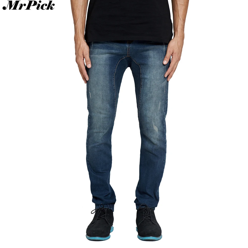 

MrPick Men's Jogger Jeans Slim Stretch Motorcycle Drop Crotch Denim Spring Autumn Harem Jeans