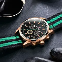 Модные мужские s часы лучший бренд класса люкс военные кварцевые нейлоновые водонепроницаемые спортивные часы с хронографом мужские часы