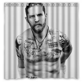 

High Quality 180*180cm Tom Hardy Modern Style Waterproof Fabric Bathroom Shower Curtain With Hooks Free Shipping