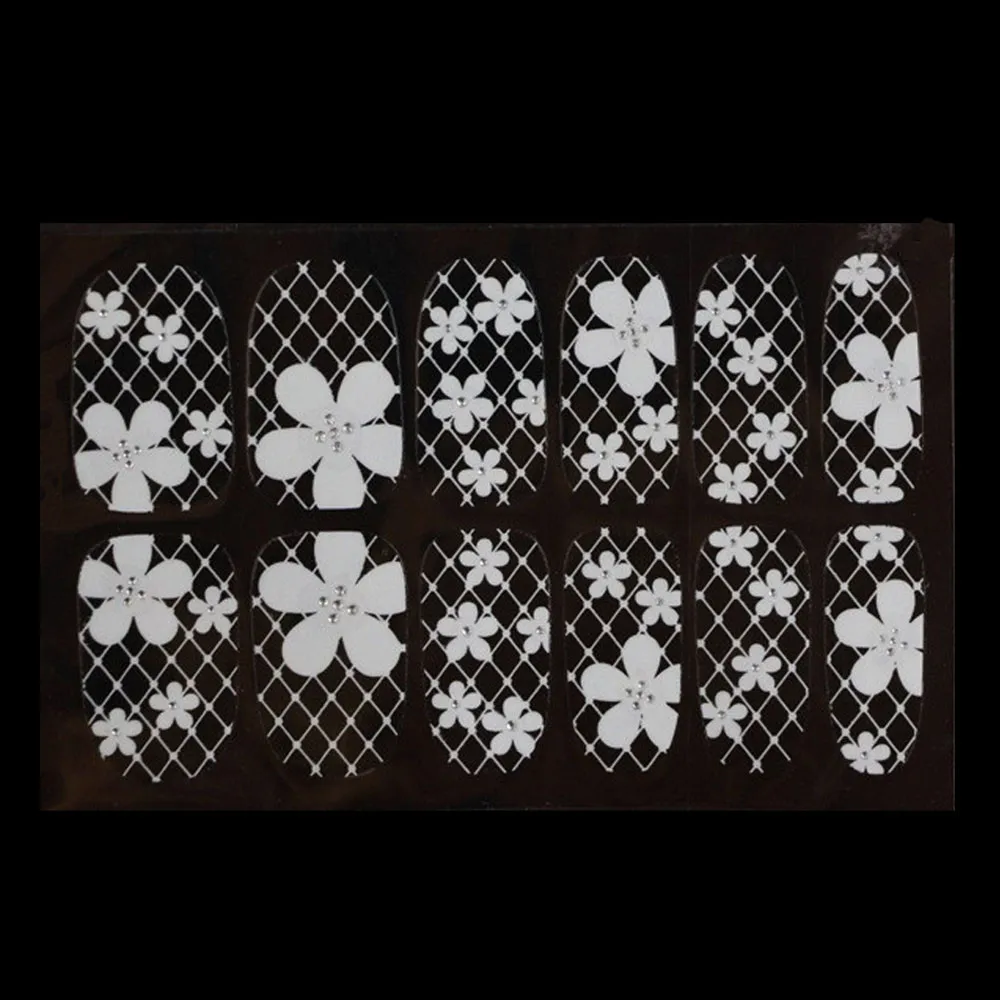 

Hot Fashion Cute Nail Art Lace Diamond Flower Stickers Nail Art Tips