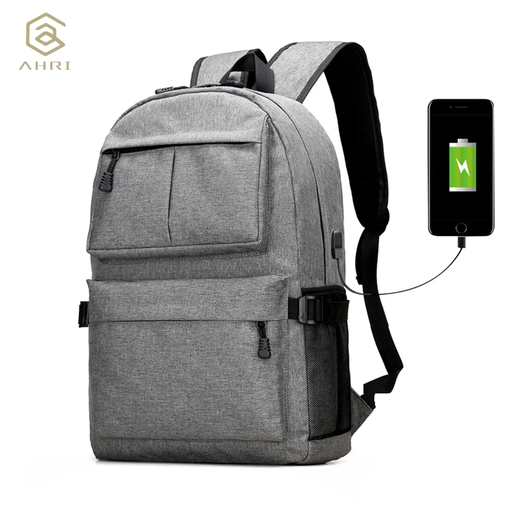 AHRI USB Unisex Design Backpack Book Bags For School Backpack Casual Rucksack Daypack Oxford Canvas Laptop