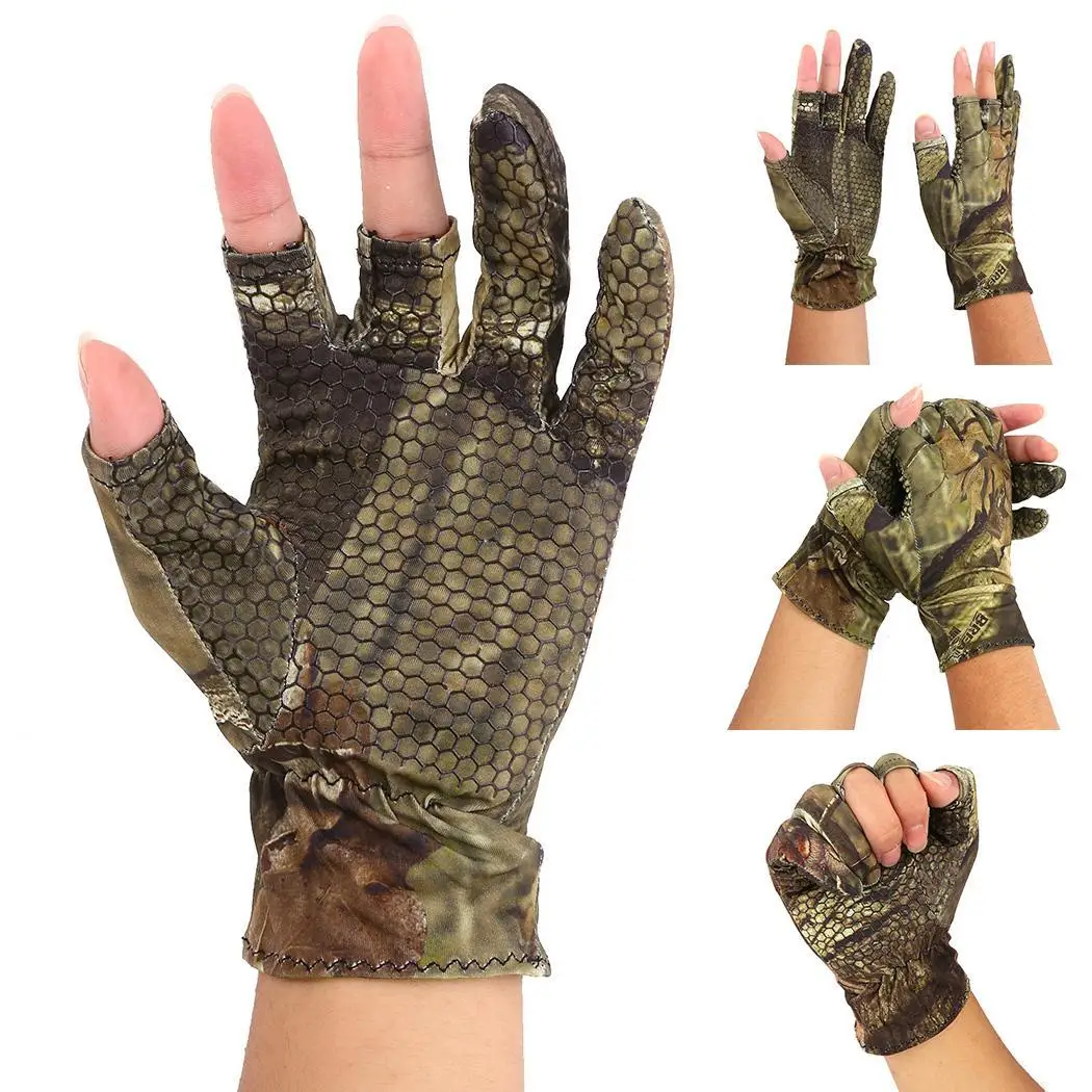 Перчатки рыболовные перчатки камуфляжные уличные удобные весенние, Осенние, летние эластичные с принтом противоскользящие мужские перчатки - Цвет: Белый
