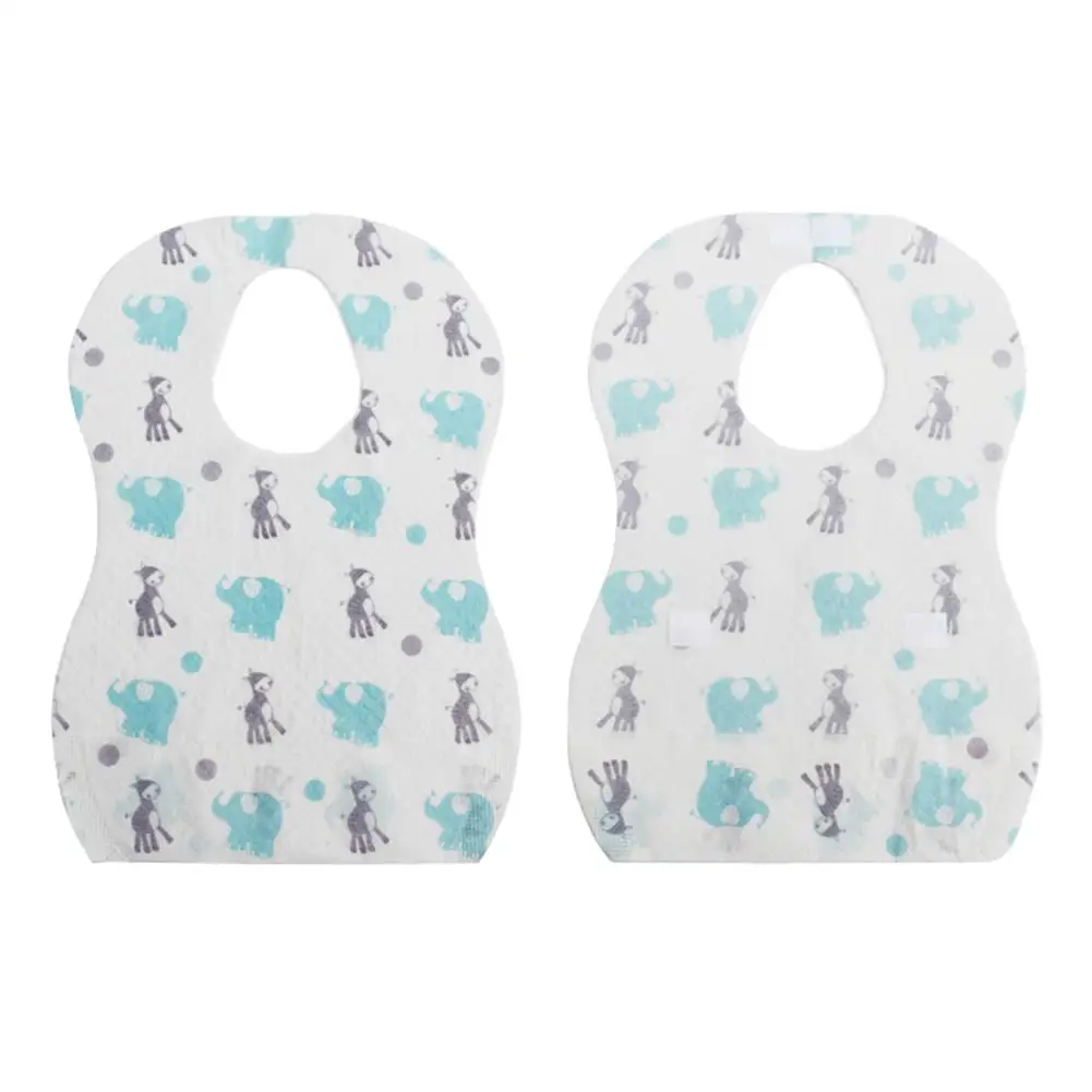 20pcs/lot Waterproof Non-Woven Fabric Disposable Baby Toddler Bibs Feeding Saliva Apron Paper Bibs