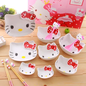 

16pcs Dinnerware ceramics Bowl Dish Pink Girls Gift Kitchen Cooking Tools Accessory Household Tableware Home Decor Porcelain