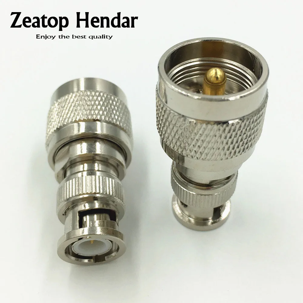 2Pcs Brass UHF Male PL259 PL 259 to BNC Male Jack RF coaxial Adapter