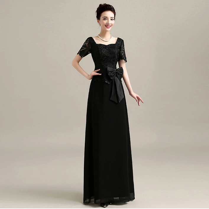 black long sleeve dress formal short