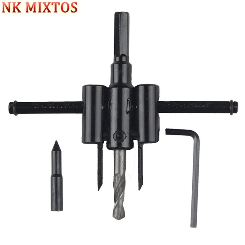 Free Shipping Adjustable 30mm-120mm Metal Wood Circle Hole Saw Drill Bit Cutter Kit DIY Tool