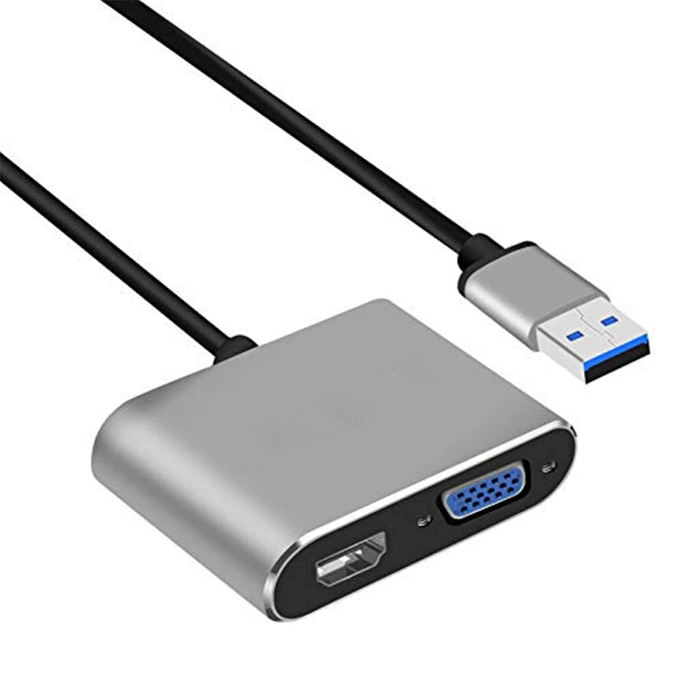 Высокое качество USB 3,0 к HDMI VGA адаптер с двумя Дисплей USB to VGA HDMI конвертер кабель для 1080P MacBook Windows 7/8/10 компьютер