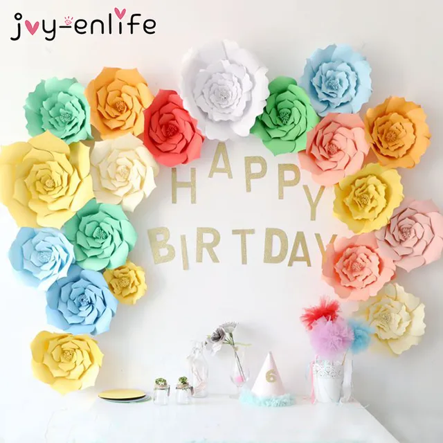 joy enlife 2pcs 20cm diy paper flowers backdrop decor hen party kids