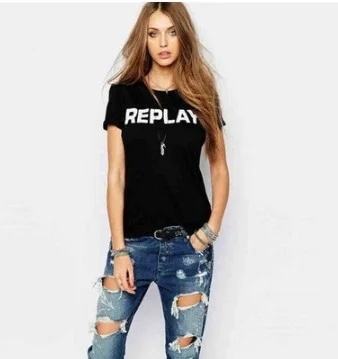 

sunfiz YF Replay Letters Print Women Tshirt Cotton Casual Funny T Shirt For Lady Top Tee Hipster