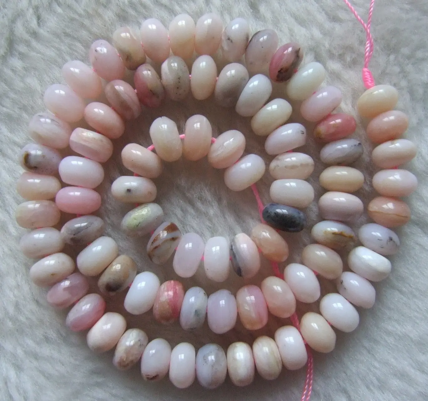 

5x8mm Natural Pink Opal Rondelle Loose Beads 15.5Inch