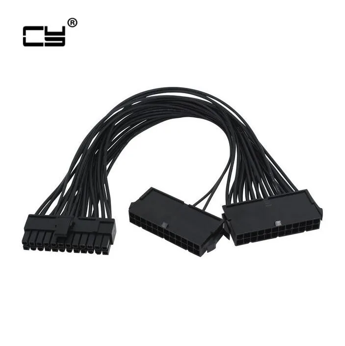 24Pin Power Supply Synchronizer Male to Female ATX Mining 30cm 24 Pin Dual PSU Extension Cable for Computer Adaptor for Mining