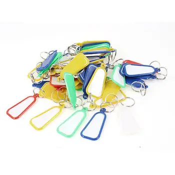 

50 Pcs Colorful Fanshaped Pandent Alloy Keychain Key Ring