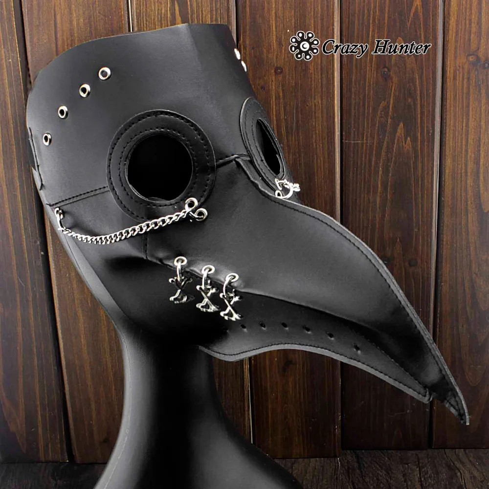 

Steampunk Punk Plague Doctor Mask Bird Beak Black Gothic Party Cos Accessories
