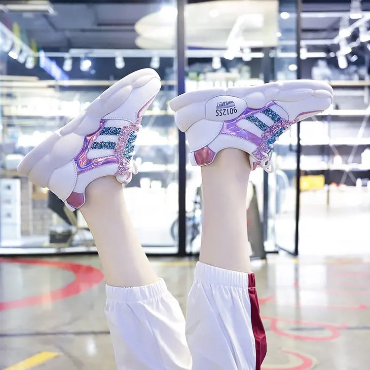 Brand Designer Mixed Color Women Sneakers Cut-out Platform Wedges Casual Shoes Woman Chunky Sneakers Shoes Zapatillas Mujer