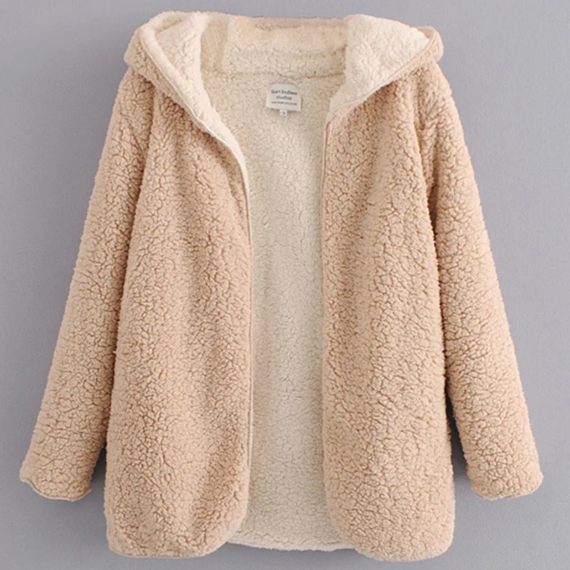 

2019 Autumn Winter New Both Sides Wear Fur Jacket Wool Long Thick Coat Women Warm Soft Fleece Plush Hoodies Overcoat Outerwear