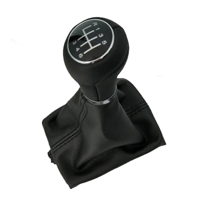 6 speed 5 6 Скорость автомобильная ручка переключения передач с кожаной рукоятки рычага КПП чехла для Audi A6 A4 S4 B8 8K A5 8T 8F Q5 8R 2007- C6 2004-2012 - Название цвета: 6 speed
