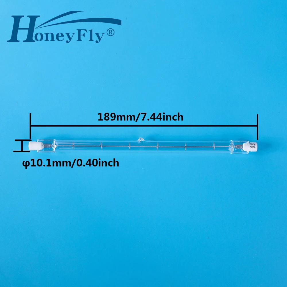 HoneyFly 2pcs 254mm Linear Halogen Lamp Bulbs J254 R7S 220V/110V 1000W 1500W Double Ended Filament Flood Lights Quartz Tube