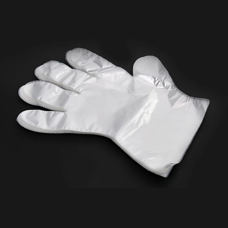 PE Disposable Gloves, Large Clear (Pack of 100) For Restaurant Handling