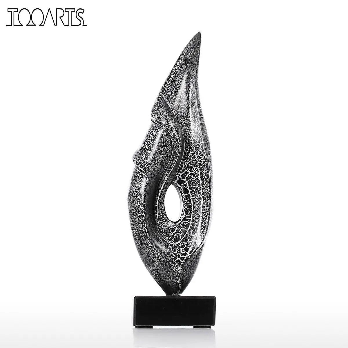 

TOOARTS Beak Bird's Beak Figurine Trendy Abstract Sculpture Resin Status Cracks Patterns Negative Space Sculpture Decor for Home