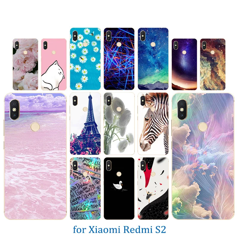 5.99 inch for Xiaomi Redmi S2 Back Cover Gel TPU Full Protection Transparent Soft Silicone Pinky Pattern Phone Case |