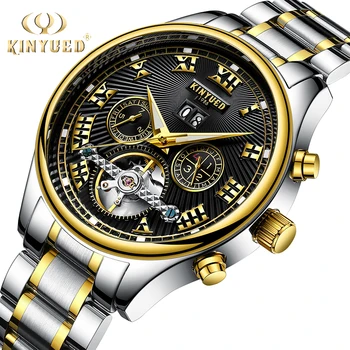 

KINYUED Mechanical Men Watches Brand Luxury Business Automatic Self-Wind Watch Flying Tourbillon Male Hours reloj hombre 2019