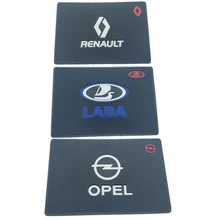 Автомобильный логотип Противоскользящий коврик gps держатель для телефона нескользящий коврик для Opel kIa Nissan Mini SKODA Ford dodge Citroen Mazda автомобильный Стайлинг