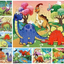 8 шт./компл. различных 21*28 см 40 шт. Бумага милый мультфильм динозавров головоломки игрушки для детей подарок