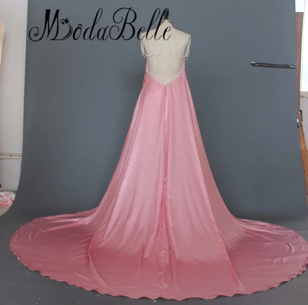 2017 сексуальное длинное вечернее платье с открытой спиной и жемчужинами для