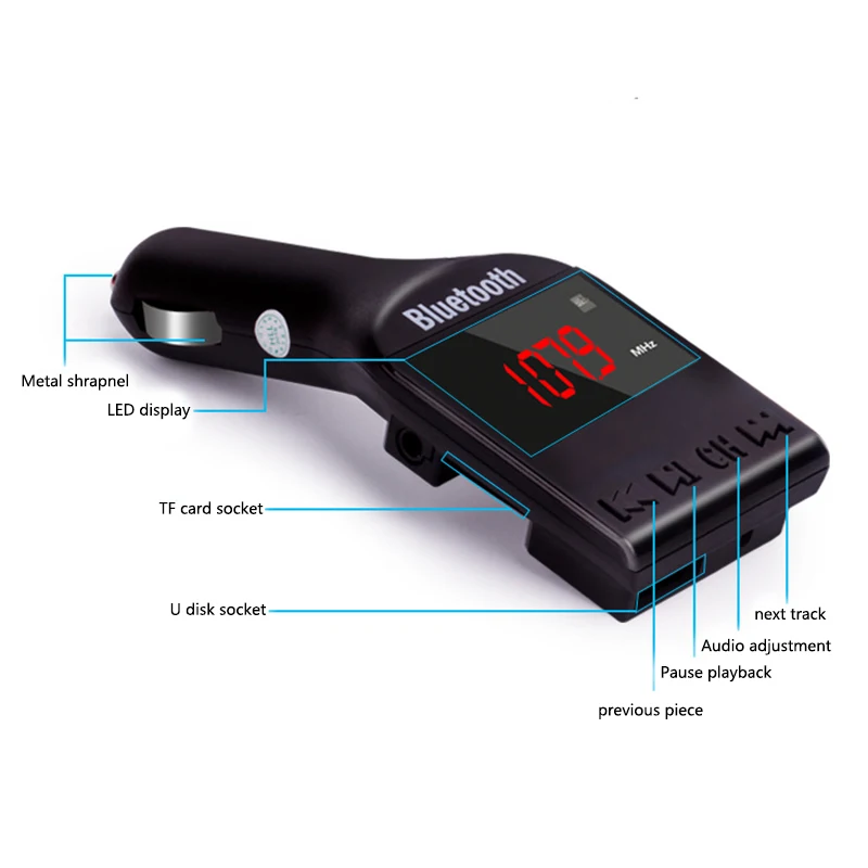 Bluetooth Car Kit MP3 Player FM Transmitter Handsfree Wireless FM Modulator Support TF Micro SD USB Music Playing