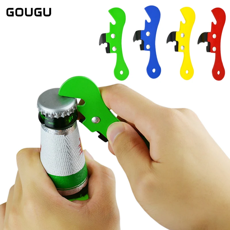 GOUGU Openers Creative Colorful Iron Beer Bottle Opener with Can Opener