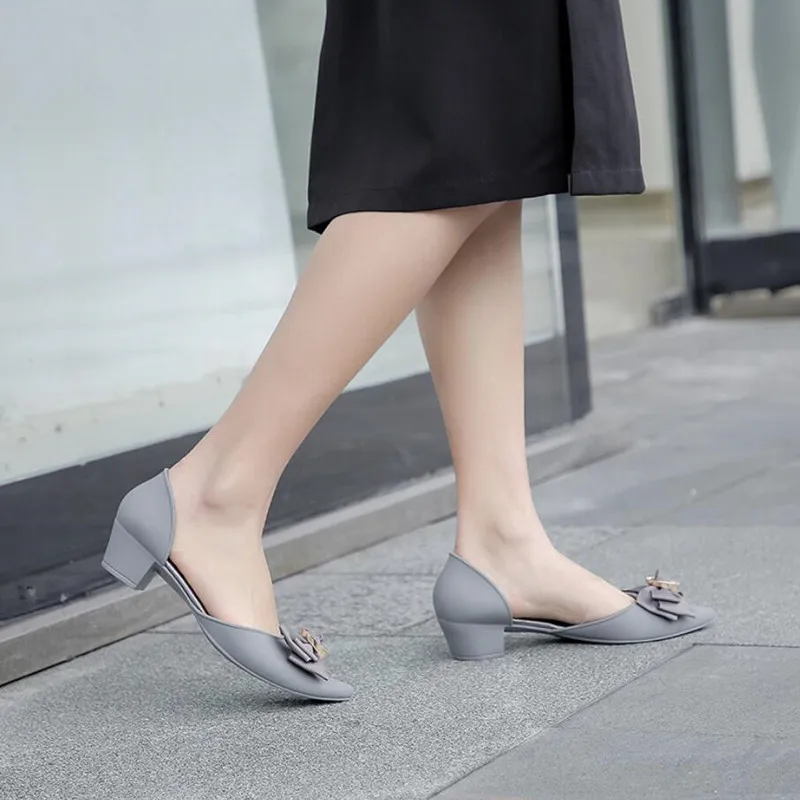 Rouroliu Women Bowknot Jelly Shoes Non-Slip Pointed Toe Casual Shoes Woman Summer Waterproof Mid Heel Sandals FR101 Rouroliu Women Bowknot Jelly Shoes Non-Slip Pointed Toe Casual Shoes Woman Summer Waterproof Mid Heel Sandals FR101