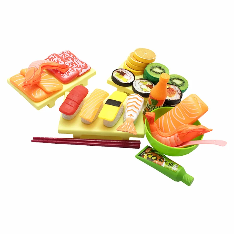 

children play toys simulation Japanese cuisine food sushi platter of fruit and vegetable gifts male girl