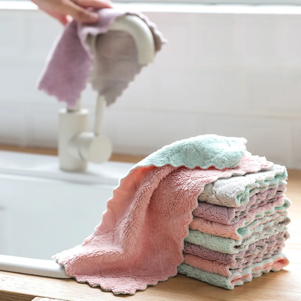 

Super Absorbent Microfiber Kitchen Dish Cloth High-efficiency Two-side Tableware Household Cleaning Towel Dish Washing Cloth