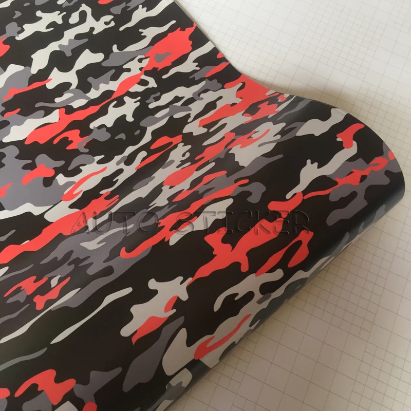 RED BLACK GRAY CAMO VINYL FILM 2