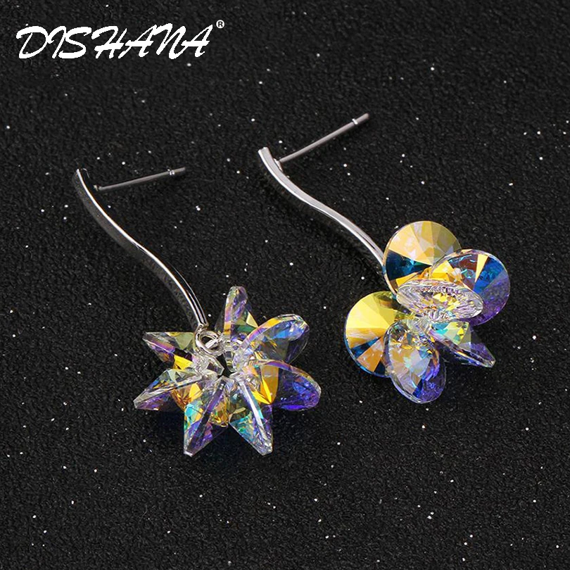 

New Colourful Summer AAA+ Cubic Zirconia Earrings for Women Luxury Flower Drop Pendant Earrings Party Accessory(E0436)