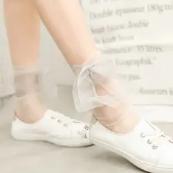 YGYEEG ажурные носки женские носки в стиле хараджуку Skarpetki милые черные сетчатые короткие лодыжки чистая носки для девочек кружево