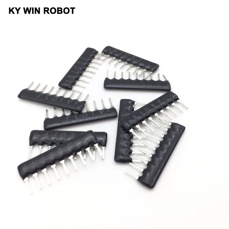 10 шт. 9 контактов A103J резистор сетевой блок 10K Ом A103 2 54 мм SIP 9|resistor network array|resistor network10k