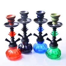 Портативный стеклянный кальян с 2 шлангом, украшенный акрилом Sheesha кальян наргиль Chicha маленький портативный двойной шланг набор кальян