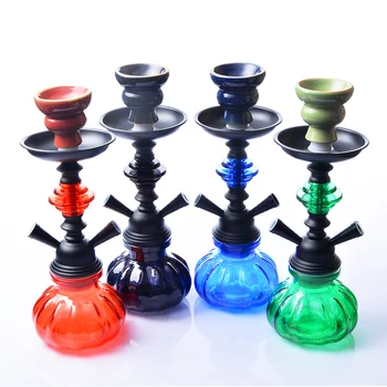 

Portable Glass Shisha with 2 Hose Decorating by Acrylic Sheesha Hookah Narguile Chicha Small Portable Double Hose Shisha Set