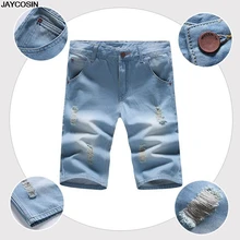 KLV джинсы, новинка, горячая Распродажа, модные, мужские, большие размеры, с карманами, повседневные, тонкие, короткие, спортивные штаны, джинсы, брюки, штаны, шорты, высокое качество, 9626