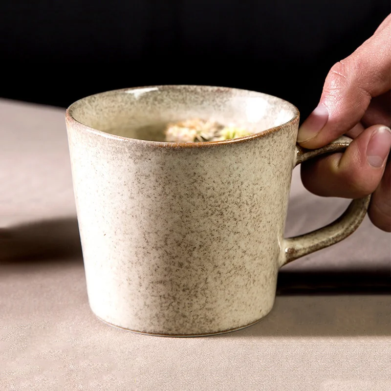 

320ml Creative Japanese Style Ceramic Water Cup Coffee Milk Fruit Juice Lemon Flower Tea Cup Home Breakfast Mug Office Drinkware