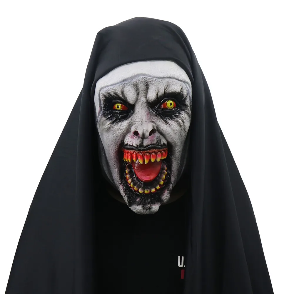 

Safety delicate madeHalloween Props The Conjuring 1 Devil Nun Horror Masks With Wimple Costume Funny Gift Z0304