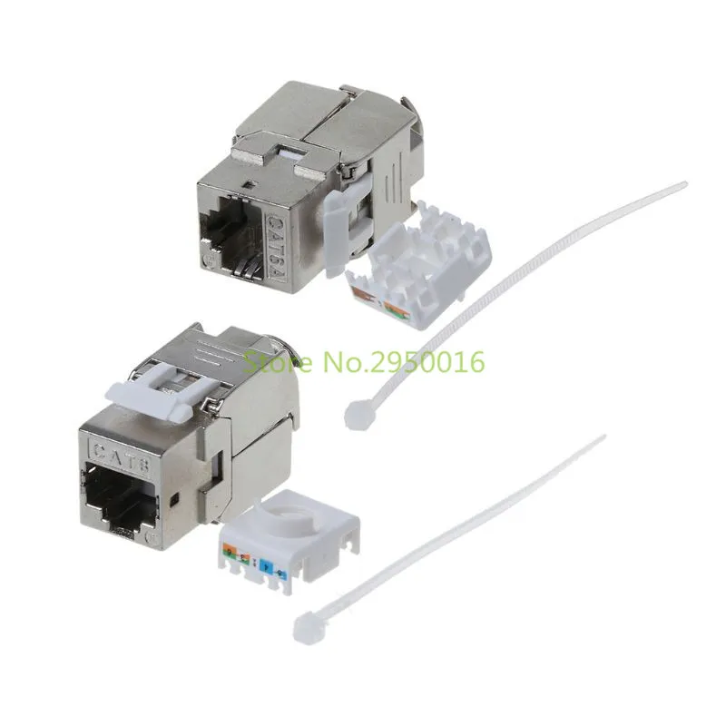 1 шт. RJ45 Keystone Cat6/Cat6A Экранированный FTP модуль из цинкового сплава сетевой Jack