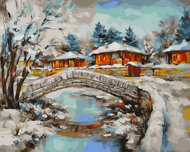 

Frameless oil painting by numbers paint by number for home decor oil picture painting 5065cm winter