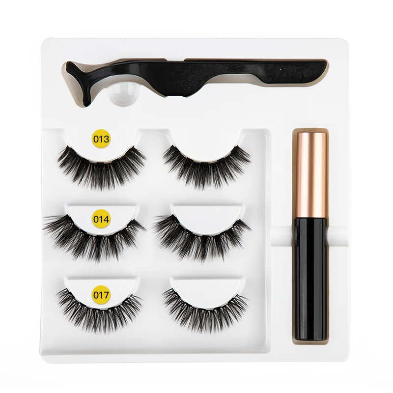 

5 Magnet Eyelash Magnetic Liquid Eyeliner& Magnetic False Eyelashes & Tweezer Set Waterproof Long Lasting Eyelash Extension