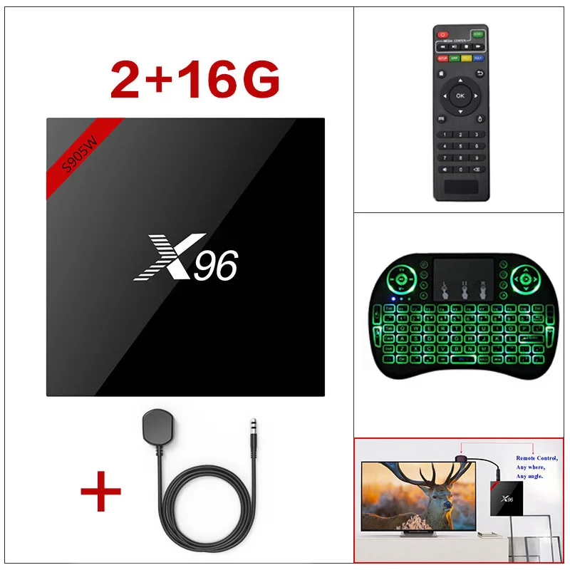 X96 Smart tv Box Android 9,0 S905W Четырехъядерный 4 Гб+ 32 ГБ 2,4G Wifi 4K HD 64 бит мини Netflix медиаплеер игровой набор магазина-Top Box - Цвет: 2G 16G Keyboard IR