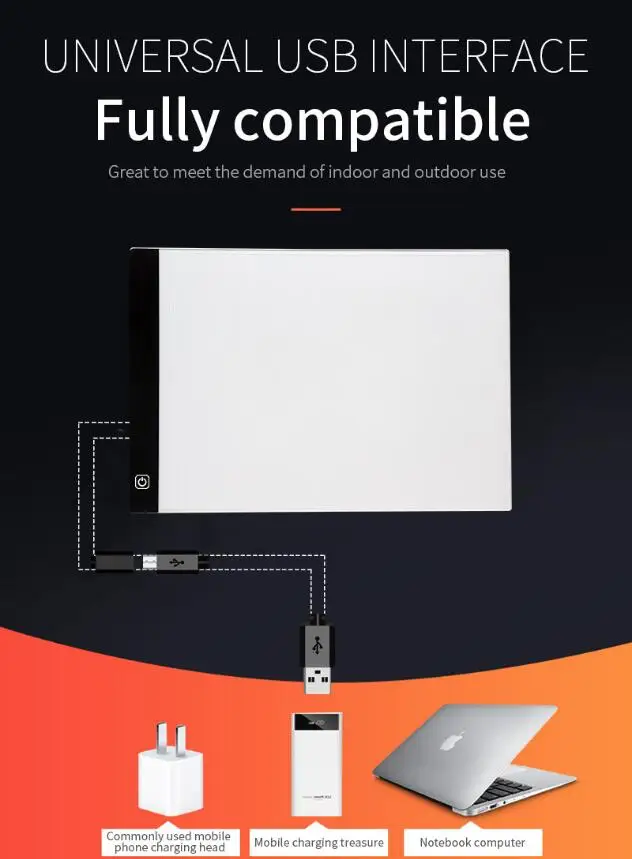 10pcs/lot Digital Tablet A4 LED Artist Thin Art Stencil Drawing Board Light Box Tracing Table Pad Diamond Painting accessories