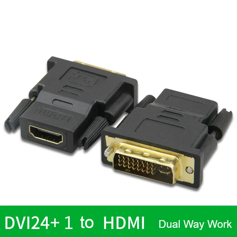 DVI 24+ 1 Мужской к HDMI Женский адаптер конвертер позолоченный DVI к HDMI Двойной конвертер 1080P для ПК PS3 проектор HDTV