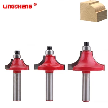 

8mm Shank Round Over Beading Edging Router Bit - 1/4",3/8",1/2" Radius Straight End Mill Trimmer Cleaning Flush Trim